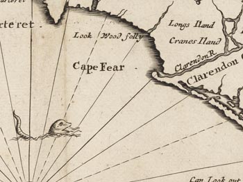 Detail from A new discription of Carolina by the order of the Lords Proprietors, ca. 1671.