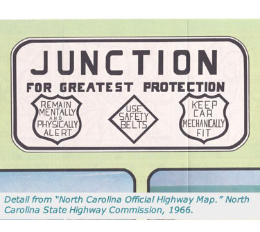 Detail from North Carolina Official Highway Map, 1966