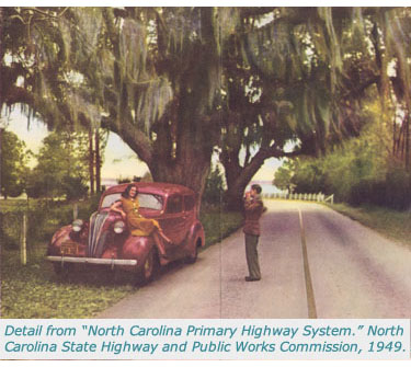 Detail from North Carolina primary highway system, 1948-1949