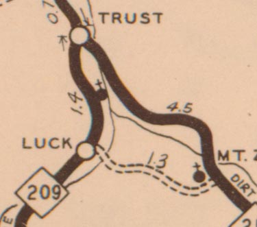 Detail from 	North Carolina County Road Survey of Madison County, 1936.