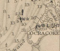 Detail from Ocracoke Inlet to Beaufort, including Core Sound, North Carolina, U.S. Coast and Geodetic Survey, 1907