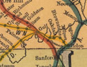Detail from Railroad map of North Carolina 1900