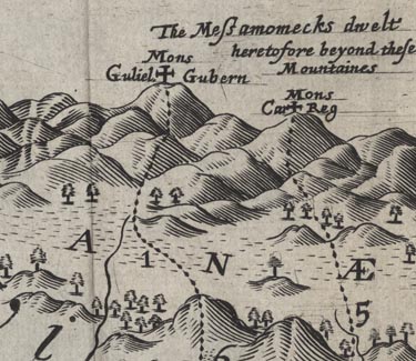 Detail from A Map of the Whole Territory Traversed by Iohn Lederer in his Three Marches, 1672.