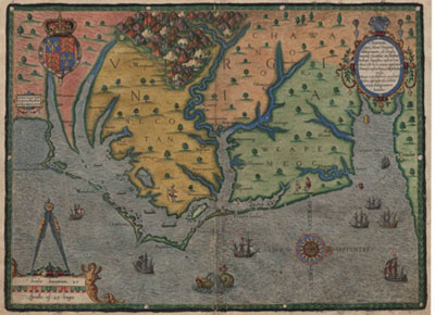 Americae pars, Nunc Virginia, 1590