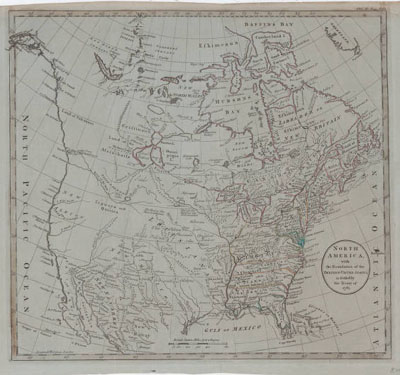 North America with the boundaries of the thirteen United States, as settled by the Treaty of 1783, ca. 1780s