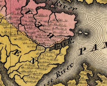 Detail from Geographical, Statistical, and Historical Map of North Carolina, 1823.