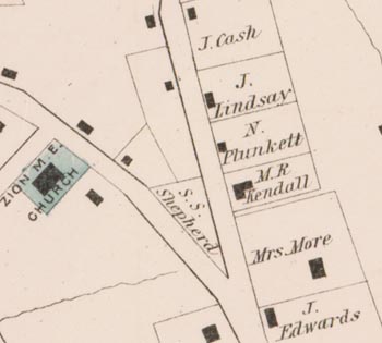 Detail from Gray's new map of Wadesboro, Anson County, North Carolina, ca. 1882.