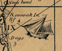 Detail from Wimble, Chart of his Majesties Province of North Carolina, 1738